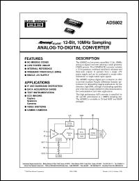 datasheet for ADS802E/1K by Burr-Brown Corporation