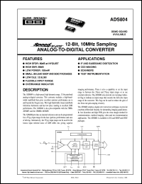 datasheet for ADS804E by Burr-Brown Corporation