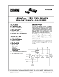 datasheet for ADS821E by Burr-Brown Corporation