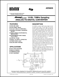 datasheet for ADS828E by Burr-Brown Corporation