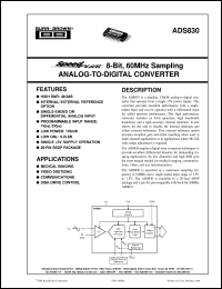 datasheet for ADS830E by Burr-Brown Corporation