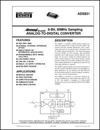 datasheet for ADS831E by Burr-Brown Corporation