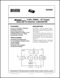 datasheet for ADS900E by Burr-Brown Corporation