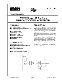 datasheet for ADS1252U by Burr-Brown Corporation