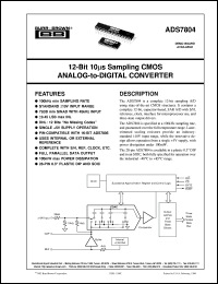 datasheet for ADS7804P by Burr-Brown Corporation