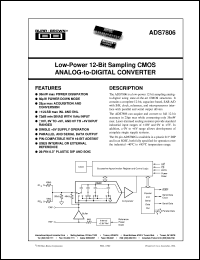 datasheet for ADS7806P by Burr-Brown Corporation