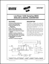 datasheet for ADS7807P by Burr-Brown Corporation