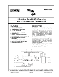 datasheet for ADS7808U/1K by Burr-Brown Corporation