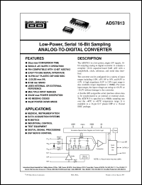datasheet for ADS7813P by Burr-Brown Corporation