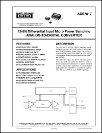 datasheet for ADS7817E/2K5 by Burr-Brown Corporation