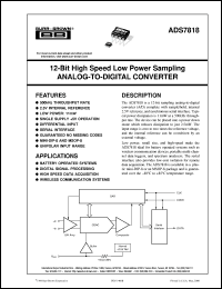 datasheet for ADS7818E/250 by Burr-Brown Corporation