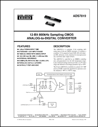 datasheet for ADS7819P by Burr-Brown Corporation