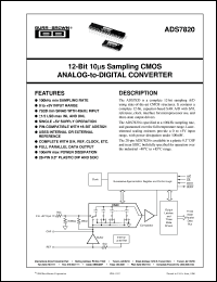 datasheet for ADS7820P by Burr-Brown Corporation
