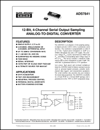 datasheet for ADS7841E by Burr-Brown Corporation