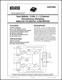 datasheet for ADS7862YB/250 by Burr-Brown Corporation