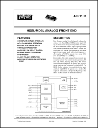 datasheet for AFE1103E by Burr-Brown Corporation