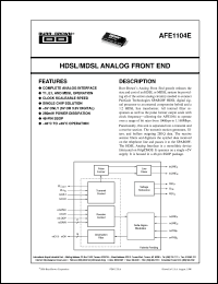 datasheet for AFE1104E by Burr-Brown Corporation