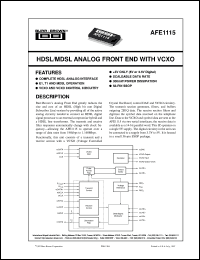 datasheet for AFE1115E by Burr-Brown Corporation