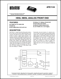 datasheet for AFE1144E/1K by Burr-Brown Corporation