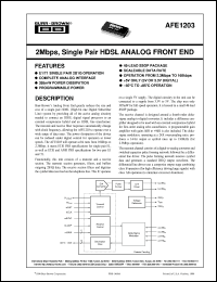 datasheet for AFE1203E by Burr-Brown Corporation