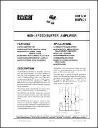 datasheet for BUF601AU by Burr-Brown Corporation