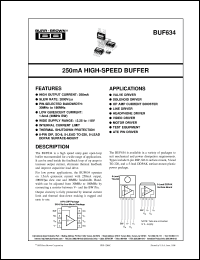 datasheet for BUF634F/500 by Burr-Brown Corporation