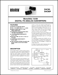 datasheet for DAC80-CBI-I by Burr-Brown Corporation
