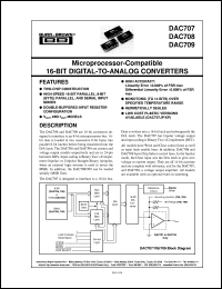 datasheet for DAC707JP by Burr-Brown Corporation