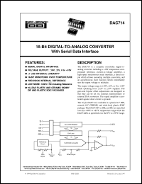 datasheet for DAC714U by Burr-Brown Corporation