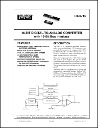 datasheet for DAC715U by Burr-Brown Corporation