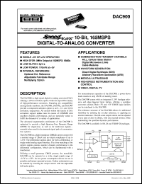 datasheet for DAC900E by Burr-Brown Corporation