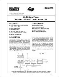 datasheet for DAC1220E by Burr-Brown Corporation