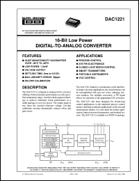 datasheet for DAC1221E by Burr-Brown Corporation