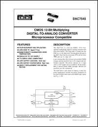 datasheet for DAC7545GLU by Burr-Brown Corporation