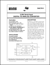 datasheet for DAC7611U by Burr-Brown Corporation