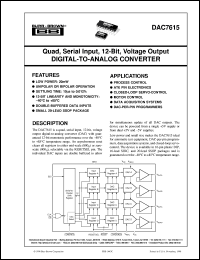datasheet for DAC7615E by Burr-Brown Corporation