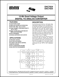 datasheet for DAC7624PB by Burr-Brown Corporation
