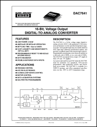 datasheet for DAC7641Y/2K by Burr-Brown Corporation