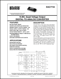 datasheet for DAC7744E/1K by Burr-Brown Corporation