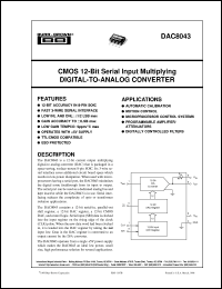 datasheet for DAC8043U by Burr-Brown Corporation