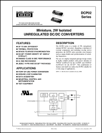 datasheet for DCP020505P by Burr-Brown Corporation