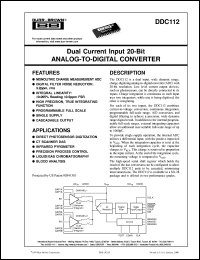 datasheet for DDC112U by Burr-Brown Corporation