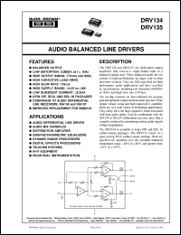 datasheet for DRV134PA by Burr-Brown Corporation