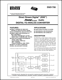 datasheet for DSD1700E/2K by Burr-Brown Corporation