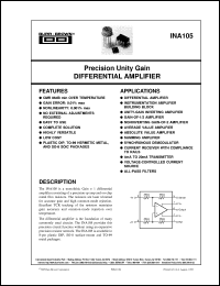 datasheet for INA105AM by Burr-Brown Corporation