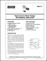 datasheet for INA117AM by Burr-Brown Corporation
