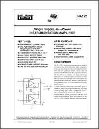 datasheet for INA122P by Burr-Brown Corporation