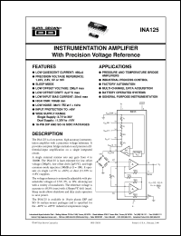 datasheet for INA125P by Burr-Brown Corporation