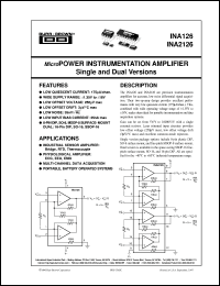 datasheet for INA126E/250 by Burr-Brown Corporation