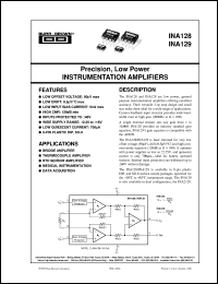 datasheet for INA128P by Burr-Brown Corporation